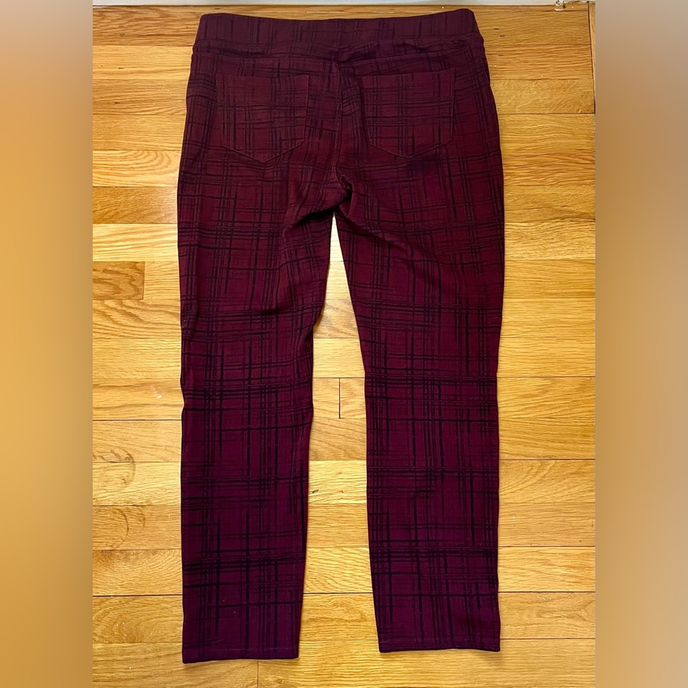 Liverpool Jeans Company Skinny Maroon Plaid Trousers